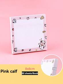 1 件卡通奶牛图案便利贴，可爱多用途易贴可写便利贴，适用于学校学生、办公室、学校用品、返校 - 彩色 - 查看 7