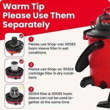 1pc Washable Foam Sleeve Filter 90585, Reusable Substitute For Dry And Wet Vacuum Cleaner VF2001, Applicable To Shop Vac, Vacmaster And Genie