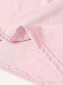 Women's Plain T-Shirt, No Print, Cotton Blouse, Casual, Cute, Premium Knit, Short Sleeve, Round Neck Shirt - 淺粉色 - 查看 2