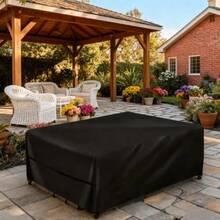 Heavy Duty 600D Patio Furniture Cover, UV Protection, All Season - Fits Rectangular/Square Tables, Chairs, Sofas - 8 Sizes Available, Suitable For Balcony, Terrace, Garden, Outdoor Furniture Cover, Patio Table Cover,Women's Day,Travel Essentials,Wedding Favours,Y2k,Bedroom,Car Accessories Women,Kitchen Decorkitchen Decor - Black - View 1