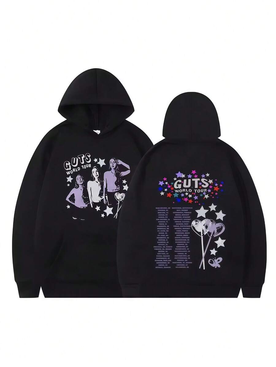 Sour Guts Vampire Hoodies Men Women Clothing Fashion Vintage Hooded Sweatshirts Harajuku Hip Hop Oversized Hoodie Streetwear - Black - View 1