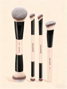 MAANGE 4/5件套专业双头化妆刷套装，高品质合成刷毛，适用于液体、膏状和粉状产品，包含粉底刷、腮红刷、修容刷、眼影刷和遮瑕刷等，可用于晕染、轮廓修饰和面部彩妆，是适合所有肤质的最佳化妆工具，非常适合日常使用和旅行，是送给女性和女孩的理想礼物。 - 彩色 - 查看 13