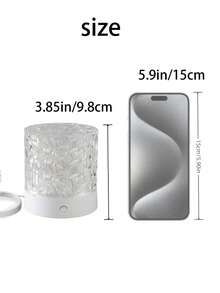 1 Pack Type C Round Night Light Crystal Table Lamp, Creative Bedside Lamp With Rotating Water Ripple Effect, Flame Atmosphere Lamp With 16 Color  And Remote Control Function, Bedroom Rgb Remote Control Night Light With Rotating Water Pattern Design, Suitable For Children's Rooms, Bedrooms, Hallways,