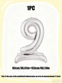 1pc 60-Inch Giant Standing Foil Number Balloon, Gold/Silver/Rainbow Color 0-9 Base Digit Balloons Suitable For Birthday Party, Anniversary, Event, Storefront Display, Family Gathering Decoration - Multicolor - View 22