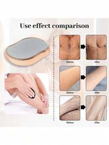 1件装水晶脱毛器，男女通用 - 无痛去角质，可重复使用，防水脱毛工具，适用于光滑背部、手臂、腿部，时尚设计，经久耐用 - 彩色 - 查看 9