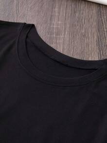 [Sporty T-Shirt]2026[Rainbow Lesbian T-Shirt] LGBT Rainbow Valentine's Day Lesbian-Themed Short-Sleeve T-Shirt |   Women's Clothing, Spring And Summer |   Relaxed Fit |   Plus Size - 黑色 - 查看 4