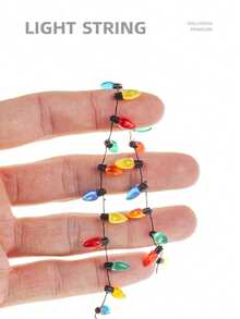 1m Doll House Mini Lights String: 1/12 Scale Miniature Simulation Lights, Suitable For New Year, Easter, Holiday Celebrations, Party Decorations, Scene Models (Light Color Random). PS: This Is A Mini Light String Decoration, Without Lighting Function. - Multicolor - View 6