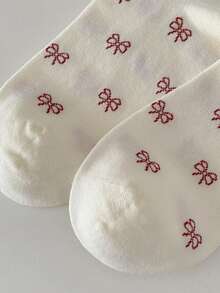 1双洛丽塔风格女士蕾丝边中筒袜，百搭公主/少女串珠荷叶边袜 - 彩色 - 查看 6