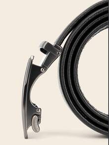 CAMEL CROWN Men's Automatic Buckle Belt, Simple And Versatile Waist Strap - Black - View 2
