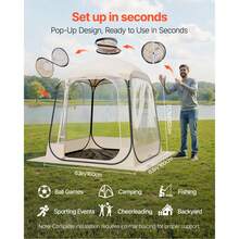 Pop Up Sports Tent, 63x63 In Clear Bubble Tent For 2-4 Persons, Waterproof Outdoor Pod With Floor Mat & Top Cover, Garden Ig Loo Dome Tents Camping Shelter For Events Fishing Cheering - 63x63 in - 查看 2
