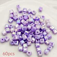 4毫米/6毫米方形玻璃珠，DIY珠宝制作材料，手工项链、手链、耳环，款式多样，设计独特，品质奢华，是手工爱好者的灵感宝库，助您打造独一无二的时尚宣言。 - 方形琉璃散珠 - 查看 18