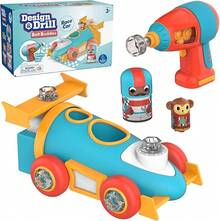 Educational Insights Design & Drill Bolt Buddies Race Car, juguete de taladro de construcción