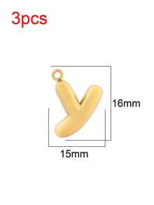 3件套不锈钢A-Z字母吊坠，共26个字母，适用于DIY珠宝制作材料和配件 - 3件字母 - 查看 20