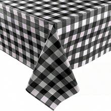 1pc Disposable Checkered Tablecloth, Thick Waterproof Oilproof Table Cover, Suitable For Birthday Party, Picnic, Family Gathering, Daily Party Use - Multicolor - View 8