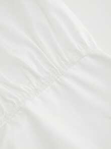 Women's Collared Roll-Up Sleeve Fitted Blouse - White - View 6