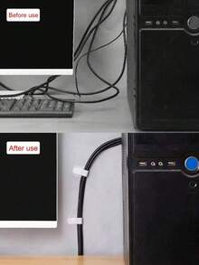 10pcs Desktop Cable Organizer Straps, Computer Wire Fastener Ties, Reusable Hook And Loop Cable Ties, Cable Management For Tidy Desk Organization