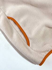 女士秋冬长袖休闲拉链上衣，撞色滚边立领 - 彩色 - 查看 6