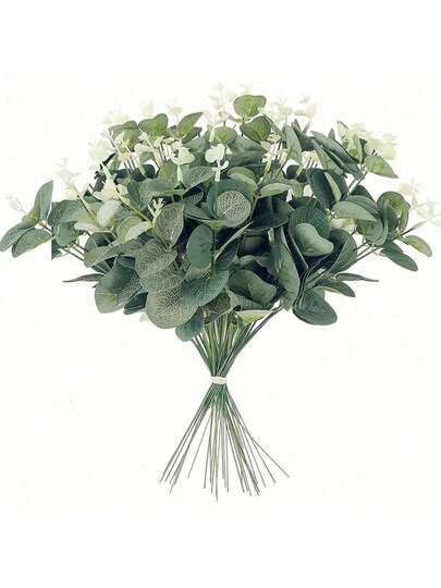 10/1000片人造尤加利叶，仿真植物，适用于家居、餐厅、客厅、户外花园装饰、插花、摄影道具、花瓶、花墙、花环、新娘捧花、婚礼装饰、DIY花环材料、生日派对装饰、家居装饰配件