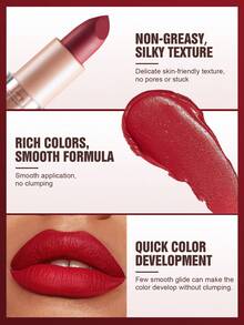 HANDAIYAN 12色哑光水晶唇膏套装，3.5克/支，裸色和梅子色唇彩，适合万圣节、圣诞节、露营、节日、脸部彩绘，女士化妆品，Y2K时尚的理想之选，生日/情人节/母亲节礼物佳选，派对必备 - 10 Barn Red - 查看 6