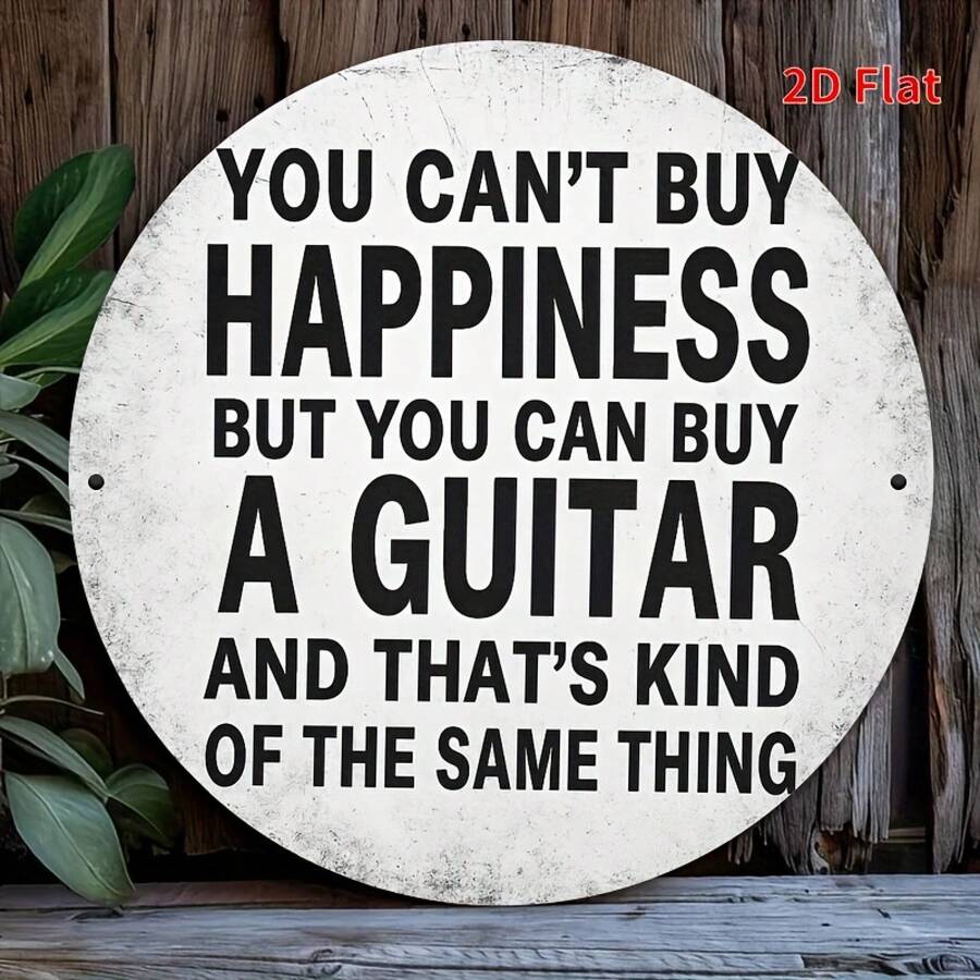 2D Flat, 2D Flat Printing, Pair Of Guitars Bought For Joyful Similarity, Metal Plate Design, Suitable For Home, Office, Bedroom Decoration, Coffee Shop Decoration, Garage Decoration, Etc.Holiday Gift, 20 * 20cm/.8 *.8in, Perfect For Room Decoration - 圖片色 - 查看 1