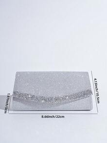 Rhinestone Decorated Envelope Clutch Bag, Elegant Handbag For Gala, Party, Events, Perfect For Shoulder Or Crossbody Wear, Fashion Versatile Women Purse For Phone, Lipstick