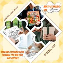 24页精美原创圣诞插画，珍珠纸封面，厚实内页，圣诞节礼物、感恩节礼物、万圣节礼物、新年礼物、生日礼物、派对礼物、返校礼物，7.9*7.9英寸 - 簡單聖誕圖案 - 查看 8