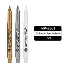 3pcs/6pcs Set Gold, Silver And White Metal Marker Pens, Medium Tip Metal Markers, Suitable For Crafting, Black Card Art, Doodling, Handmade Projects And Scrapbooking Decoration. - Multicolor - View 10