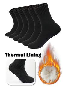 3 đôi tất cổ cao bằng vải nỉ dày dặn dành cho nữ, tất lông ấm áp và bền cho mùa thu/đông, tất giữ nhiệt mềm mại và thoải mái khi đi sàn, tất ngủ - Nhiều màu - Xem 10