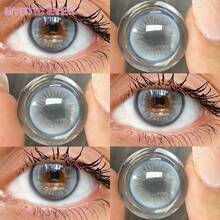 MYSTIC EYES 1副14.5mm彩色隐形眼镜，年抛型软性隐形眼镜，棕色、蓝色、灰色、绿色，美化双眼，舒适日抛型美瞳 - 0 - 查看 11
