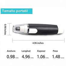 1 pieza Recortador de vellos nasales eléctrico portátil unisex Afeitadora de vello nasal y de orejas para hombres - Recortadora de vello nasal eléctrica con USB para mujeres - Pinza nasal depiladora indolora para cejas y rostro, Regalo para el Día del Padre Recortador eléctrico portátil para vello nasal y auditivo. Recortador facial profesional sin dolor para cejas, sin cable, unisex. Recortador eléctrico de vellos nasales, apto para vellos de la nariz y orejas, afeitadora de vellos nasales para mujeres y hombres, dispositivo de depilación indolora para cejas y rostro. - Negro - Ver 8