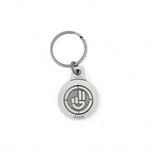 Wave Custom Pewter Rotating Keychain - inicial - Ver 1