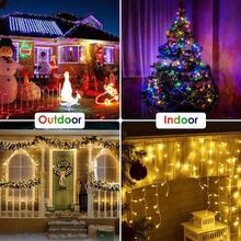 240 LED 88 pies Luces de cadena conectables para interiores y exteriores, luces blancas cálidas con efecto de parpadeo, con temporizador, para dormitorio, aula, boda, árbol, patio y decoración - Blanco cálido ⇋ Multicolor + 240 LED - Ver 6