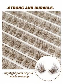 Rikuaild 120pcs D-Curl Brown Cluster False Eyelashes, Dense Yet Lightweight, Soft And Fluffy, Creates Natural Or Dramatic Makeup Look, Essential Beauty Tool - D - View 6