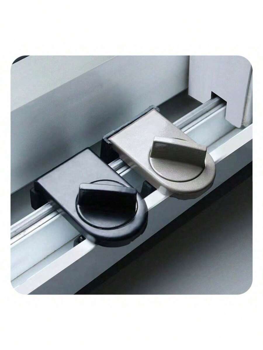 1 Anti-Theft Lock, Adjustable Sliding Window Door Anti-Theft Lock Wedge Block, Adjustable Sliding Window Door Anti-Theft Lock Plug, Sliding Door Fixed Clip, Sliding Door Lock, Anti-Opening Glass Wardrobe Sliding Door, Sliding Door Track Lock, Safety Limiter - Multicolor - View 1