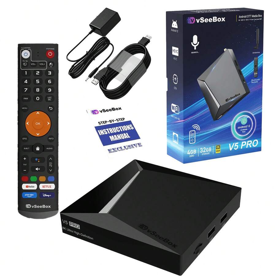 VSeeBox V5 Pro 2025 New Box 4GB+32GB 8K Voice Control - 藍色 - 查看 1
