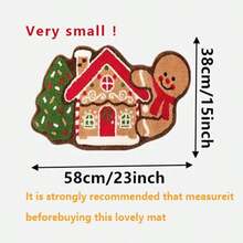 Thảm trang trí hình người bánh gừng và cây thông Noel, chống trượt, mềm mại, có thể giặt máy, hình bầu dục, thích hợp cho phòng khách, phòng ngủ và lối vào, thảm chùi chân nhà bếp dịp Giáng sinh. - Nhiều màu - Xem 17