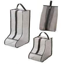 1 pieza/3 piezas Bolsa de botas de malla visible, versión talla grande alta y talla grande ancha, puede almacenar varios tipos de zapatos, botas de tobillo, botas altas, botas Chelsea, impermeable, anti-humedad, anti-polvo, con asa, bolsa de almacenamiento de zapatos portátil para viajes - Multicolor - Ver 1
