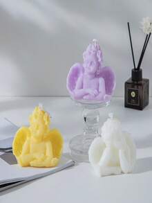 This 1-Piece Adorable Angel-Shaped Scented Candle Holder Is A Perfect Valentine's Day Gift. An Artistic Soybean Candle, It's Suitable For Decorating Desks, Offices, Bedrooms, And Bedside Tables. A Perfect Gift For Friends, Family, Classmates, And Colleagues. A Handmade Scented Candle, It's Also A Great Birthday Or Graduation Gift, And A DIY Home Decor Craft. - Multicolor - View 7