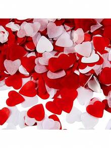5000 Pieces Tissue Paper White And Red Heart Confetti For Valentines Day Decorations - Heart Sprinkles For Romantic Table Decorations For Wedding Day, For Vase Filling, Valentine's Day, Weddings, And Home Decorations, Wedding Anniversary, Engagement/Proposal Party Supplies, Romantic Party - Multicolor - View 6