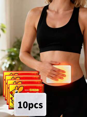 10 片装加热垫，适用于腰部、腹部和足部，自发热保暖贴片，防寒保暖热敷垫，适用于足部和身体。