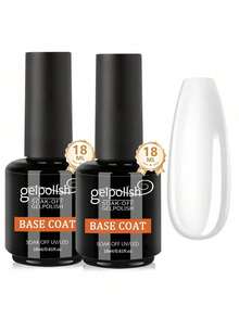 2Pcs 18ml Base Coat And No Wipe Gel Top Coat Set - Shine Finish And Long Lasting, Soak Off LED Nail Lamp Gel Base Top Coat Finish Nail Art Design Manicure Gifts For Women - Clear - View 15