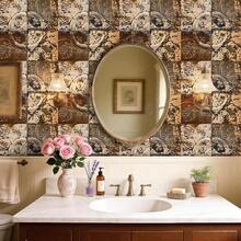 ZZXC Livelynine Ceiling Tile Wallpaper Peel And Stick Copper Tin Ceiling Tiles Metal Faux Embossed 3D Wall Panels Kitchen Backsplash Self Adhesive Rustic Vintage Metallic Wall Paper For Bathroom 17.5x78.8 - 金屬錫瓦 - 查看 3