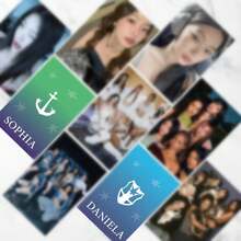 55张K-Pop KATSEYE照片卡套装 | Beautiful Chaos | Gabriela、Lana、Sophia、Manon、Yoonchae、MeiLOMO卡和贴纸 | 粉丝收藏及日记装饰 KATSEYE激光卡 明星周边专辑自印卡、照片LOMO卡 装饰礼品，适合粉丝 | 生动插画 | 高品质印刷 - 彩色 - 查看 4