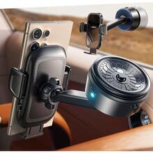 LISEN A680 Vacuum Car Phone Holder 360° Adjustable Electric Suction Phone Holder Mobile Phone Car Holder Vacuum Suction Cup Foldable For IPhone 17 Air 16 15 Pro Max Galaxy S25 Ultra Black - Black - View 1