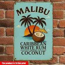 2D Flat, 1 Piece Malibu Coconut Rum 2D Flat Print Aluminum Sign (11.9x.9inch ) - Uncle Style Wall Decoration, Suitable Home, Bar, Garage, Garden - Indoor/Outdoor Use, No Frame Needed, Holiday, Indoor Outdoor Sign|Tropical Theme Decoration|Durable Aluminum , Coastal Home Decor - 彩色 - 查看 7