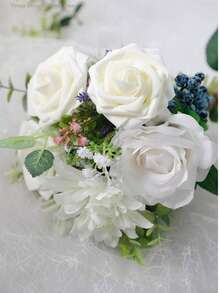 30 Pcs Realistic Roses Artificial Flowers , Fake Roses With Bendable Long Stems, Autumn Decor, Texture Flowers For Wedding Decorations,Home Decor, Arrangement, Event, Holiday,Parties.(Every 30 With 2pcs Of Leaves)