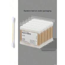 1 Box Of 500pcs High Quality Double-Headed Cotton Swabs With Wooden Sticks - Includes Transparent Storage Box For Daily Cleaning, Ear Plugs For Handicrafts And Cosmetics, Suitable For Pets - Multi-Purpose - Multicolor - View 5