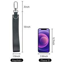 Wristlet Keychain For Women & Men – Stylish And Durable Key Chain Holder, Wallet Holder & ID Badge Lanyard Strap For Keys, Car Keys, Mobile Phones, Or Small Items, Premium Leather & Metal Buckle, Multi-Color, Convenient Hands-Free Design, Perfect Christmas Gift For Friends, Family, Teachers & Teens - 黑色 - 查看 2