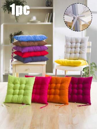 Cojín de asiento multiusos reforzado - Almohadilla de silla cómoda y antideslizante con lazos para sillas de comedor, asientos de puestos callejeros y uso en oficina, cojín ergonómico reforzado, cojín de silla suave y transpirable para uso doméstico, oficina y aula, ideal para aliviar la fatiga durante largas sesiones de sentado, regalo de Navidad, regalo de Acción de Gracias