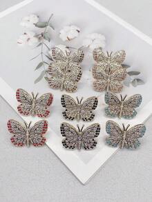 2 PIEZAS Encantos de cordones de zapatos de mariposa de resina colorida de lujo DIY Decoraciones para botas, zapatillas de mujer Cordones con piedras brillantes extraíbles Hebillas de accesorios personalizados Decoración de clips de zapatos Apto para zapatos con cordones de mujer Regalos de Navidad, Halloween, San Valentín, cumpleaños, fiesta (Zapatos no incluidos)